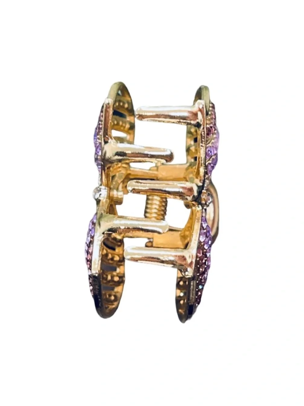 Gold Butterfly Hair Clip with Purple and Pink Crystals FINAL PRICE DROP